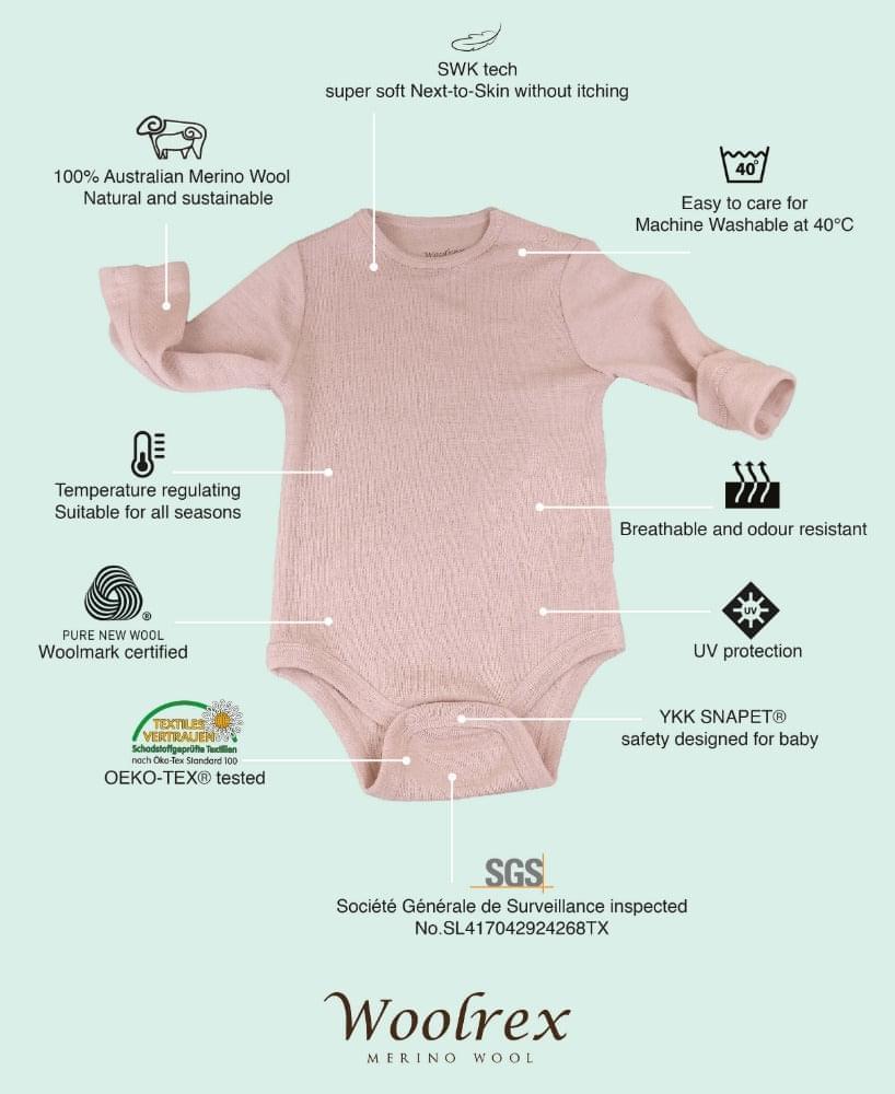 Baby-Body Merino - Premium Baby-Body von Woolrex - Ab CHF 49.90. Jetzt bei Woolrex kaufen