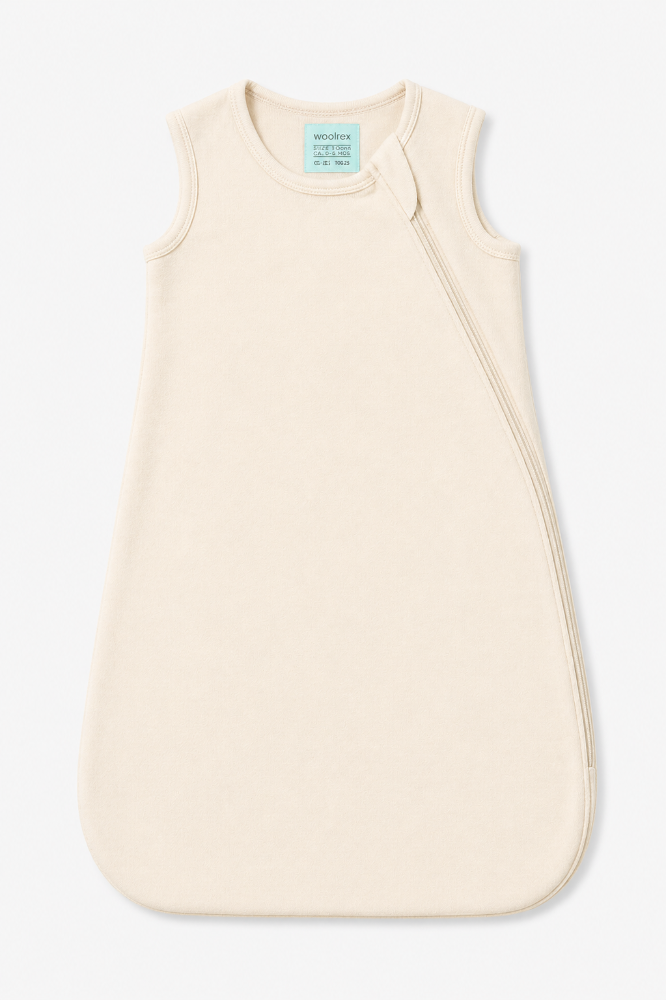 Baby Schlafsack 60 cm Weiss Beige Merinowolle
